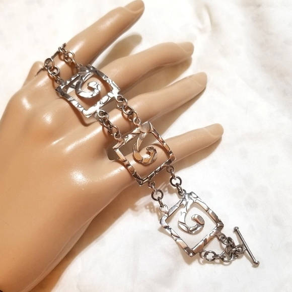 Vintage Jewelry - Vtg Modernist 925 Sterling Mexico Bracelet